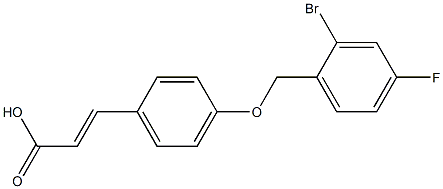 3-{4-[(2-bromo-4-fluorophenyl)methoxy]phenyl}prop-2-enoic acid Struktur