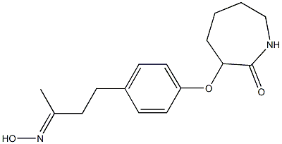 3-{4-[3-(hydroxyimino)butyl]phenoxy}azepan-2-one Struktur