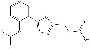 3-{5-[2-(difluoromethoxy)phenyl]-1,3-oxazol-2-yl}propanoic acid Struktur