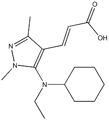 3-{5-[cyclohexyl(ethyl)amino]-1,3-dimethyl-1H-pyrazol-4-yl}prop-2-enoic acid Struktur