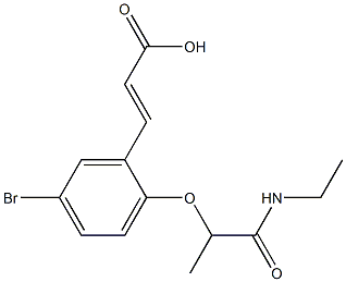 3-{5-bromo-2-[1-(ethylcarbamoyl)ethoxy]phenyl}prop-2-enoic acid Struktur