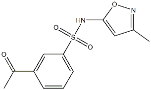 3-acetyl-N-(3-methyl-1,2-oxazol-5-yl)benzene-1-sulfonamide Struktur