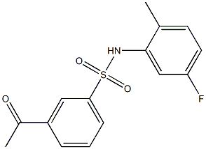 3-acetyl-N-(5-fluoro-2-methylphenyl)benzene-1-sulfonamide Struktur