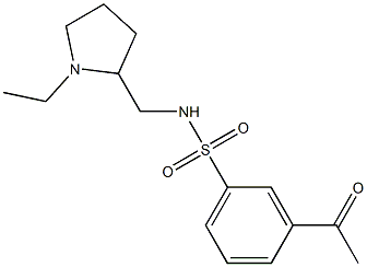 3-acetyl-N-[(1-ethylpyrrolidin-2-yl)methyl]benzene-1-sulfonamide Struktur