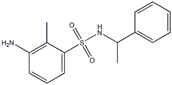 3-amino-2-methyl-N-(1-phenylethyl)benzene-1-sulfonamide Struktur