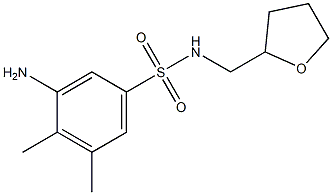 3-amino-4,5-dimethyl-N-(oxolan-2-ylmethyl)benzene-1-sulfonamide Struktur