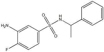 3-amino-4-fluoro-N-(1-phenylethyl)benzene-1-sulfonamide Struktur