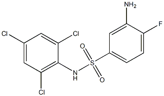 3-amino-4-fluoro-N-(2,4,6-trichlorophenyl)benzene-1-sulfonamide Struktur