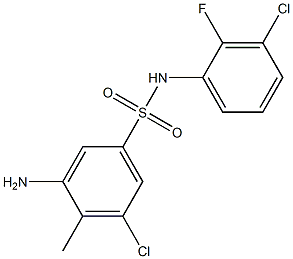 3-amino-5-chloro-N-(3-chloro-2-fluorophenyl)-4-methylbenzene-1-sulfonamide Struktur