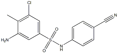 3-amino-5-chloro-N-(4-cyanophenyl)-4-methylbenzene-1-sulfonamide Struktur