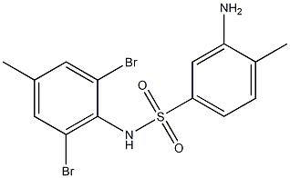 3-amino-N-(2,6-dibromo-4-methylphenyl)-4-methylbenzene-1-sulfonamide Struktur