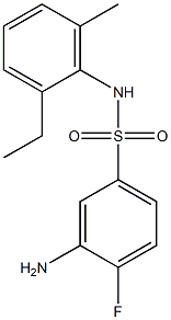 3-amino-N-(2-ethyl-6-methylphenyl)-4-fluorobenzene-1-sulfonamide Struktur