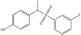 3-fluoro-N-(4-hydroxyphenyl)-N-methylbenzene-1-sulfonamide Struktur