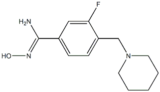 3-fluoro-N'-hydroxy-4-(piperidin-1-ylmethyl)benzenecarboximidamide Struktur