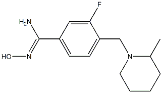 3-fluoro-N'-hydroxy-4-[(2-methylpiperidin-1-yl)methyl]benzenecarboximidamide Struktur