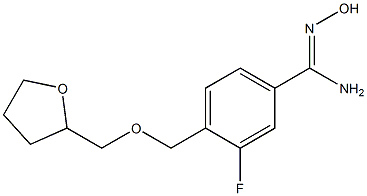 3-fluoro-N'-hydroxy-4-[(tetrahydrofuran-2-ylmethoxy)methyl]benzenecarboximidamide Struktur