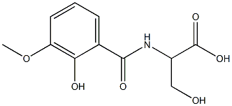 3-hydroxy-2-[(2-hydroxy-3-methoxybenzoyl)amino]propanoic acid Struktur