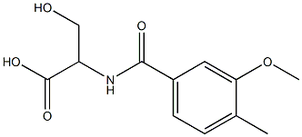 3-hydroxy-2-[(3-methoxy-4-methylphenyl)formamido]propanoic acid Struktur