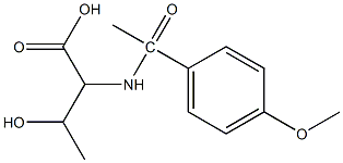 3-hydroxy-2-[1-(4-methoxyphenyl)acetamido]butanoic acid Struktur