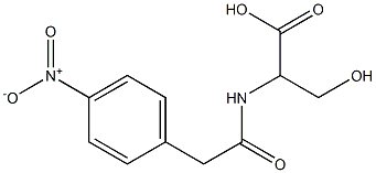 3-hydroxy-2-{[(4-nitrophenyl)acetyl]amino}propanoic acid Struktur