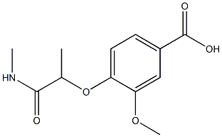 3-methoxy-4-[1-(methylcarbamoyl)ethoxy]benzoic acid Struktur