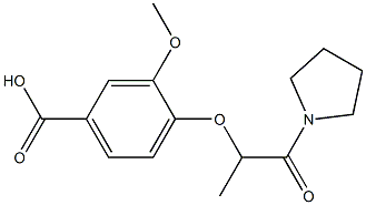 3-methoxy-4-{[1-oxo-1-(pyrrolidin-1-yl)propan-2-yl]oxy}benzoic acid Struktur