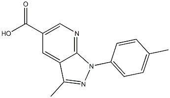 3-methyl-1-(4-methylphenyl)-1H-pyrazolo[3,4-b]pyridine-5-carboxylic acid Struktur