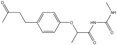 3-methyl-1-{2-[4-(3-oxobutyl)phenoxy]propanoyl}urea Struktur