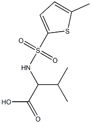 3-methyl-2-[(5-methylthiophene-2-)sulfonamido]butanoic acid Struktur