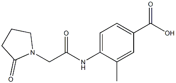 3-methyl-4-[2-(2-oxopyrrolidin-1-yl)acetamido]benzoic acid Struktur