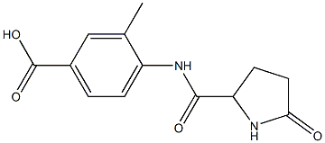 3-methyl-4-{[(5-oxopyrrolidin-2-yl)carbonyl]amino}benzoic acid Struktur