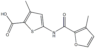 3-methyl-5-[(3-methyl-2-furoyl)amino]thiophene-2-carboxylic acid Struktur