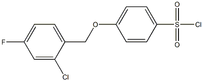 4-[(2-chloro-4-fluorophenyl)methoxy]benzene-1-sulfonyl chloride Struktur