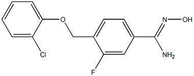 4-[(2-chlorophenoxy)methyl]-3-fluoro-N'-hydroxybenzenecarboximidamide Struktur