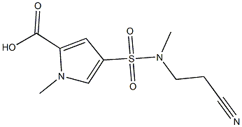 4-[(2-cyanoethyl)(methyl)sulfamoyl]-1-methyl-1H-pyrrole-2-carboxylic acid Struktur