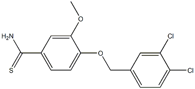 4-[(3,4-dichlorophenyl)methoxy]-3-methoxybenzene-1-carbothioamide Struktur