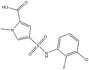 4-[(3-chloro-2-fluorophenyl)sulfamoyl]-1-methyl-1H-pyrrole-2-carboxylic acid Struktur