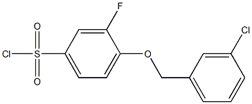 4-[(3-chlorophenyl)methoxy]-3-fluorobenzene-1-sulfonyl chloride Struktur