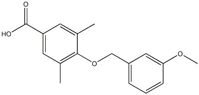 4-[(3-methoxyphenyl)methoxy]-3,5-dimethylbenzoic acid Struktur