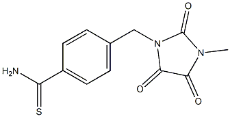 4-[(3-methyl-2,4,5-trioxoimidazolidin-1-yl)methyl]benzene-1-carbothioamide Struktur