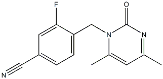 4-[(4,6-dimethyl-2-oxopyrimidin-1(2H)-yl)methyl]-3-fluorobenzonitrile Struktur