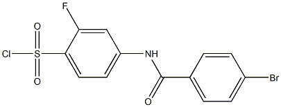 4-[(4-bromobenzene)amido]-2-fluorobenzene-1-sulfonyl chloride Struktur