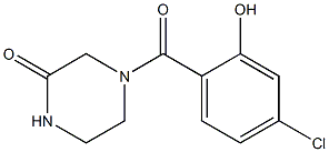 4-[(4-chloro-2-hydroxyphenyl)carbonyl]piperazin-2-one Struktur