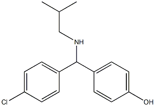 4-[(4-chlorophenyl)[(2-methylpropyl)amino]methyl]phenol Struktur