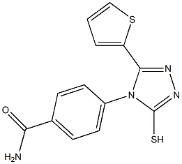 4-[3-sulfanyl-5-(thiophen-2-yl)-4H-1,2,4-triazol-4-yl]benzamide Struktur