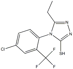 4-[4-chloro-2-(trifluoromethyl)phenyl]-5-ethyl-4H-1,2,4-triazole-3-thiol Struktur