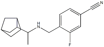 4-{[(1-{bicyclo[2.2.1]heptan-2-yl}ethyl)amino]methyl}-3-fluorobenzonitrile Struktur