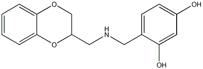 4-{[(2,3-dihydro-1,4-benzodioxin-2-ylmethyl)amino]methyl}benzene-1,3-diol Struktur