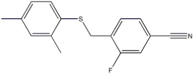 4-{[(2,4-dimethylphenyl)sulfanyl]methyl}-3-fluorobenzonitrile Struktur