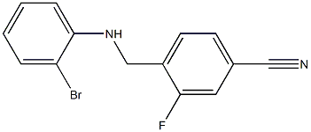 4-{[(2-bromophenyl)amino]methyl}-3-fluorobenzonitrile Struktur